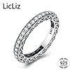100% 925 Sterling Silver Cubic Zirconia Engagement Ring Wedding Band For Women Stackable CZ Infinity Eternity Ring LR0629