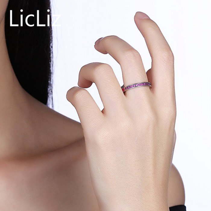 100 Real 925 Sterling Silver CZ Eternity Rings Band For Women Pave 6 Color Cubic Zirconia Engagement Wedding Rings LR0598