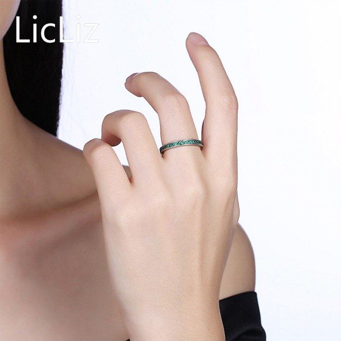 100 Real 925 Sterling Silver CZ Eternity Rings Band For Women Pave 6 Color Cubic Zirconia Engagement Wedding Rings LR0598