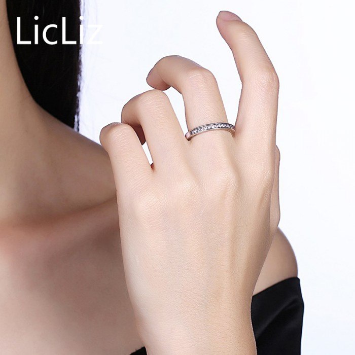 100 Real 925 Sterling Silver CZ Eternity Rings Band For Women Pave 6 Color Cubic Zirconia Engagement Wedding Rings LR0598