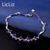 2 Colors 925 Sterling Silver Chains Bracelet Bangles For Women Cubic Zirconia Tennis Bracelets Charms Wristband LB0107