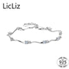 925 Sterling Silver CZ Charm Bracelet Bangles For Women Twist Chain Wristband Cubic Zirconia Bracelet Handcuff LB0111