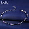 925 Sterling Silver CZ Charm Bracelet Bangles For Women Twist Chain Wristband Cubic Zirconia Bracelet Handcuff LB0111
