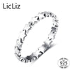 925 Sterling Silver Five Star Rings For Women Finger Small Geometric Stackable Ring Eternity Ring Wedding Band LR0479