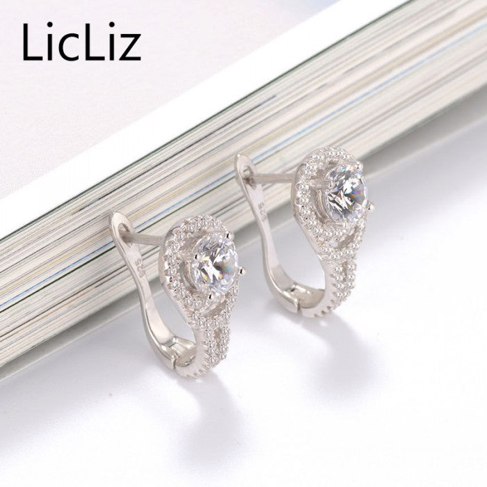 Micro Pave Cubic Zirconia Hoop Earrings Women Pierced 925 Sterling Silver Charm Huggie Earing Small Loop Earring LE0386