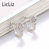 Micro Pave Cubic Zirconia Hoop Earrings Women Pierced 925 Sterling Silver Charm Huggie Earing Small Loop Earring LE0386