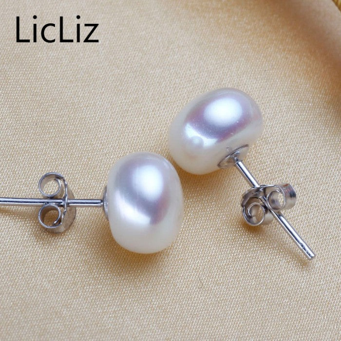 Natural Pearl Earrings 925 Silver Ear Studs Piercing Pink Earrings Stud Women Small Round Earrings Simple Jewelry LAE0003