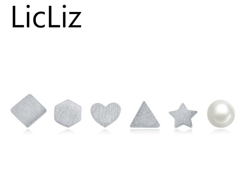 Punk Irregular 6 pcs 925 Sterling Silver Mond To Frid Earrings Lot Set Simple Gifts Jewelry For Women Brincos LE0238