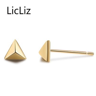 Fashion 925 Sterling Silver Earring for Women Triangle Stud Earring Pendiente Jewelry Bijoux Aretes de Mujer Moda LE0437A