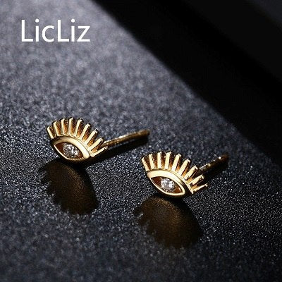 Fashion 925 Sterling Silver Stud Earring for Women Hyperbole Eye Earrings Zirconia Jewelry Pendiente de Mujer Moda LE0440
