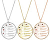Life of Tree Family 1-6 Names Pendant Necklace Personalized Stainless Steel Nameplate with Birthstone For Women Men Jewelry Gift