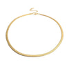 Lifefontier Simple 3mm Gold Color Metal Snake Chain Necklace for Women Girls Flat Herringbone Link Choker Necklaces Chic Jewelry