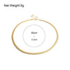 Lifefontier Simple 3mm Gold Color Metal Snake Chain Necklace for Women Girls Flat Herringbone Link Choker Necklaces Chic Jewelry