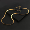 Lifefontier Simple 3mm Gold Color Metal Snake Chain Necklace for Women Girls Flat Herringbone Link Choker Necklaces Chic Jewelry