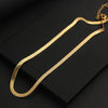 Lifefontier Simple 3mm Gold Color Metal Snake Chain Necklace for Women Girls Flat Herringbone Link Choker Necklaces Chic Jewelry