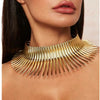 Liffly African Metal Big Torques Statement Gold Necklace for Women Thorn Collar Choker Necklaces Punk Jewelry