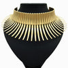 Liffly African Metal Big Torques Statement Gold Necklace for Women Thorn Collar Choker Necklaces Punk Jewelry