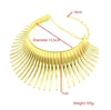 Liffly African Metal Big Torques Statement Gold Necklace for Women Thorn Collar Choker Necklaces Punk Jewelry