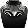 Liffly African Metal Big Torques Statement Gold Necklace for Women Thorn Collar Choker Necklaces Punk Jewelry