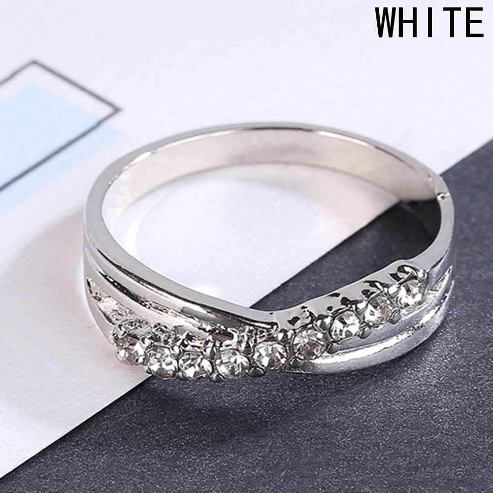 Light Blue Cross Ring Fashion White & Black Gold Filled Jewelry Vintage Wedding Rings For Women Birthd Stone Gifts