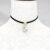 Light Yellow Gold Color Alloy Mixed Green Turquoises and White Howlite Stone Pendant Choker Necklace Black Rope Chain Jewelry