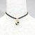 Light Yellow Gold Color Alloy Mixed Green Turquoises and White Howlite Stone Pendant Choker Necklace Black Rope Chain Jewelry