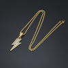 Lightning Pendant Necklace Hip Hop Neck Chain for Men Women Gold Silver Paired Pendants Friendship Couple Statement Necklace