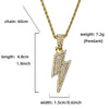 Lightning Pendant Necklace Hip Hop Neck Chain for Men Women Gold Silver Paired Pendants Friendship Couple Statement Necklace