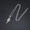 Lightning Pendant Necklace Hip Hop Neck Chain for Men Women Gold Silver Paired Pendants Friendship Couple Statement Necklace