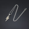 Lightning Pendant Necklace Hip Hop Neck Chain for Men Women Gold Silver Paired Pendants Friendship Couple Statement Necklace
