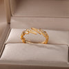 Lightning Rings For Women Stainless Steel Gold Color Finger Ring 2023 Trend Zirconia Wedding Aesthetic Jewelry anillos mujer