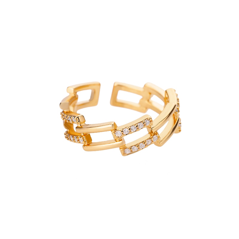 Lightning Rings For Women Stainless Steel Gold Color Finger Ring 2023 Trend Zirconia Wedding Aesthetic Jewelry anillos mujer