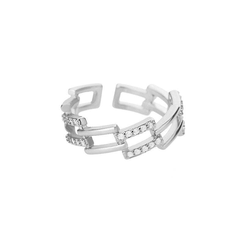 Lightning Rings For Women Stainless Steel Gold Color Finger Ring 2023 Trend Zirconia Wedding Aesthetic Jewelry anillos mujer
