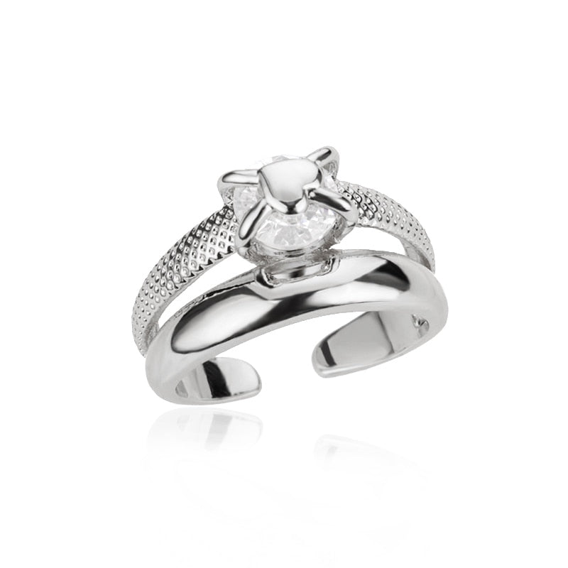Lightning Rings For Women Stainless Steel Gold Color Finger Ring 2023 Trend Zirconia Wedding Aesthetic Jewelry anillos mujer