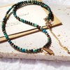 Lii Ji 2022 Bohemia Jewelry PUKA Shell Pendant Chrysocolla Necklace Women Charming Beads Jewelry Beach Outfit collares 40+5cm