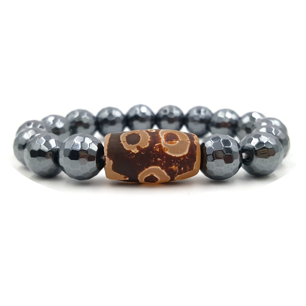 6 Eye's DZI Beads Agate Hematite Magnetic Ther Bracelet Health Care For Men Women