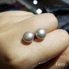 7-8mm High Luster Real Pearl 925 Sterling Silver Stud Earrings for valentine's day,Mother's Day,Party,Wedding