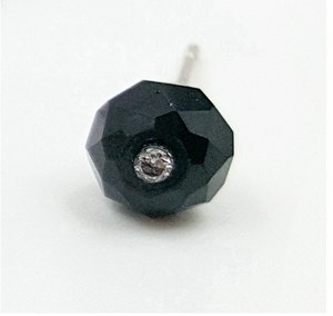 Black Spinel 925 Sterling Silver Long Link Tassel Stud Earring