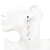Black Spinel 925 Sterling Silver Long Link Tassel Stud Earring