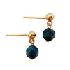 Dye Candy Color Tiger's Eye 925 Sterling Silver Gold Color Tiny Stud Earring