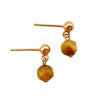 Dye Candy Color Tiger's Eye 925 Sterling Silver Gold Color Tiny Stud Earring