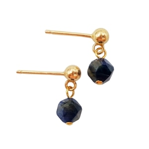 Dye Candy Color Tiger's Eye 925 Sterling Silver Gold Color Tiny Stud Earring