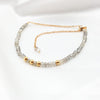 Gemstone Labradorite 2x3mm 925 Sterling silver Gold Color Bracelet