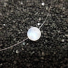Gemstone Natural AA Moonstone 8mm 925 sterling silver Choker Invisible /S925 Chain Necklace For Women Fashion Jewelry