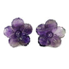 Gemstone Natural Amethyst Flower 925 Sterling Silver Stud Earring