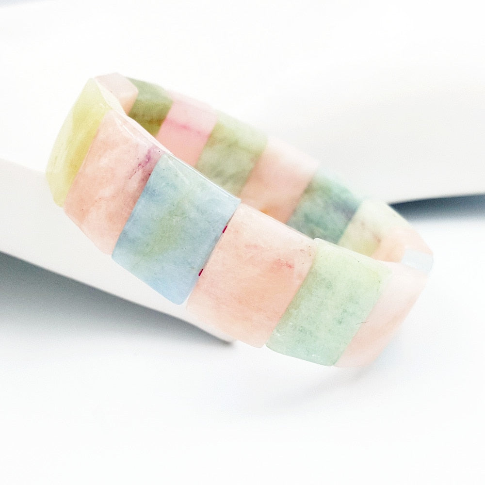 Gemstone Natural Morganite Beryl Bracelet stone size Approx 13x18mm Total size about 7.5''