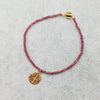 Natrual Garnet Faceted Beads 925 sterling silver Gold Color Happiness Lucky Pendant Fashion Shining Bracelet