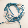 Natural Pearl Rice Shape 9-10mm Leather Necklace ,Pearl Bracelet Approx 114cm