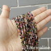 Natural Gemstone 3mm Sparking Tourmaline Aquamarine Moonstone Rhodochrosite Bracelet For Women or Men Daily Wear
