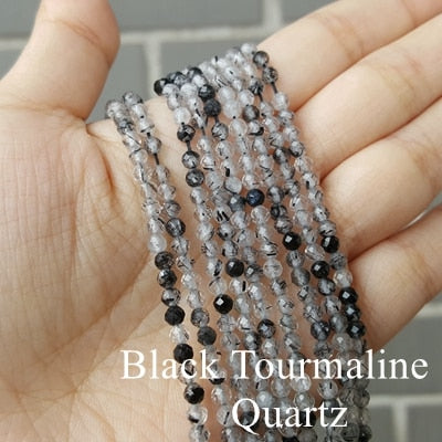 Natural Gemstone 3mm Sparking Tourmaline Aquamarine Moonstone Rhodochrosite Necklace For Women or Men Daily Wear